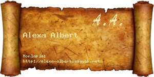 Alexa Albert névjegykártya